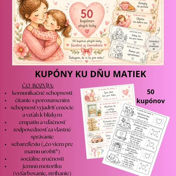 Kupóny pre moju maminu- deň matiek