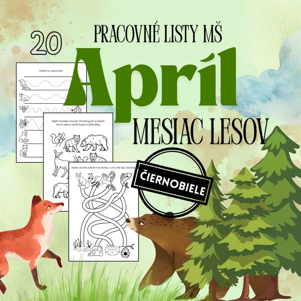 LES pracovné listy MŠ (Apríl mesiac lesov)