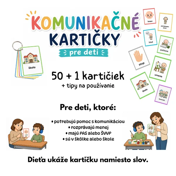 Komunikačné kartičky pre deti (PAS) – emócie, potreby, škola, rodina