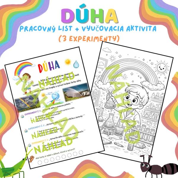 Dúha – pracovný list + vyučovacia aktivita (3 experimenty)