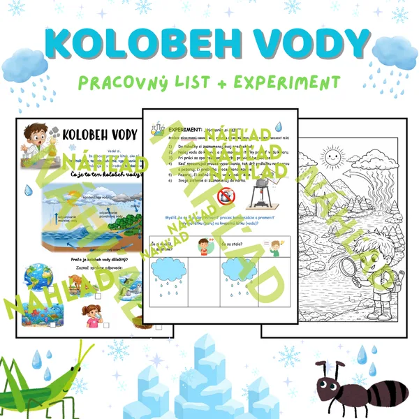 Kolobeh vody – pracovný list a experiment