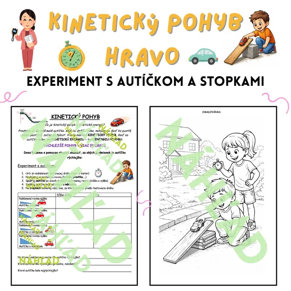 🚗 Kinetický pohyb hravo – experiment s autíčkom a stopkami