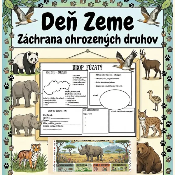 Ohrozené druhy zvierat- Deň Zeme/ ochrana životného prostredia, zvieratá- vyhynutie, prevencia
