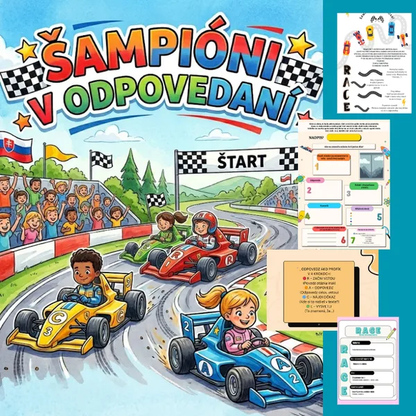 Šampión v odpovedaní/stratégia race, 4 kroky k super odpovedi, čítanie s porozumením, tvorivé písanie