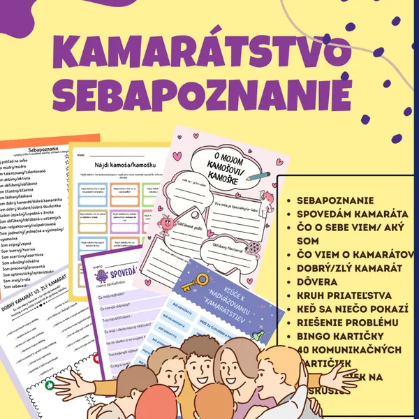 Sebapoznanie- kamarátstvo/som dobrý kamarát?, ranné kruhy, vzťahy v triede, PL, komunikačné kartičky