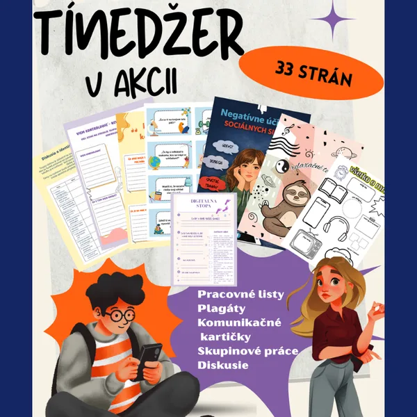 Tínedžer v akcii/ ranné kruhy, dospievanie, sociálne siete, vzťahy, sebapoznanie, skupinové diskusie, pracovné listy, komunikačné kartičky
