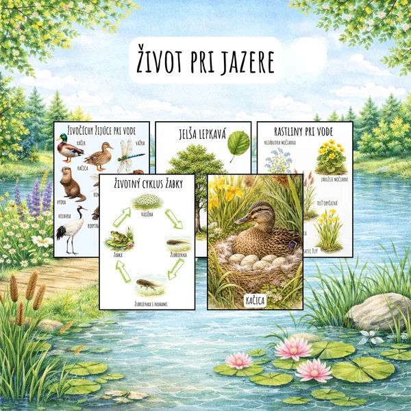 Pri jazere, Žabka, Vodník, Vodníkovo kráľovstvo, Život pri vode, obojživeľníky