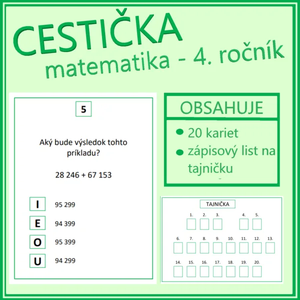Cestička/stezka/chodník/plotovka - opakovanie matematiky - 4. ročník