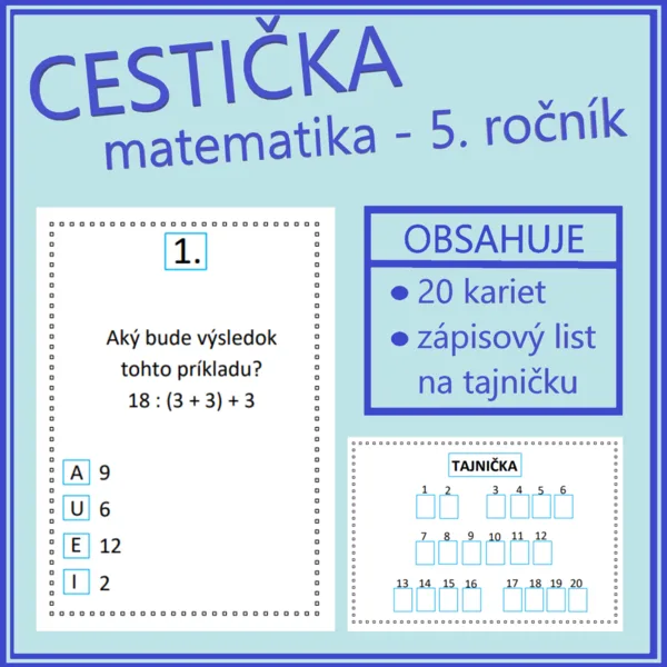 Cestička/stezka/chodník/plotovka - opakovanie matematiky - 5. ročník