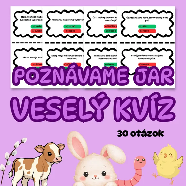 POZNÁVAME JAR - VESELÝ KVÍZ (30 OTÁZOK)