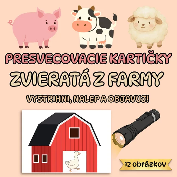 PRESVECOVACIE KARTIČKY – ZVIERATÁ Z FARMY 