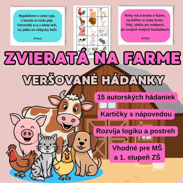 ZVIERATÁ NA FARME - VERŠOVANÉ HÁDANKY
