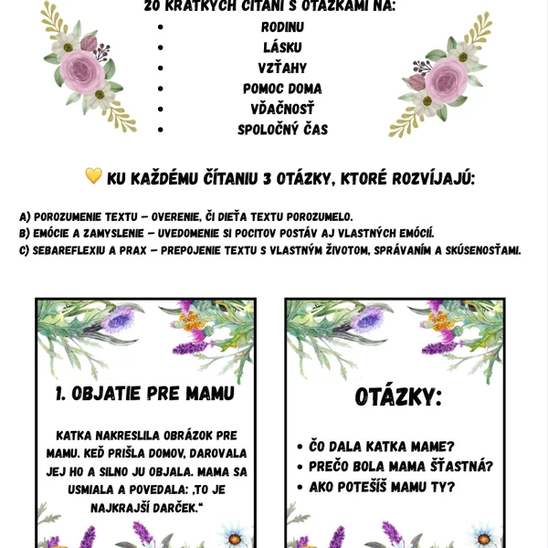 💖 DOMOV PLNÝ LÁSKY - 20 krátkych čítaní s otázkami.