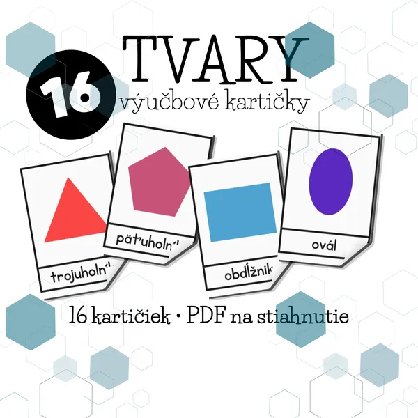 Tvary – výučbové kartičky (16 kartičiek)