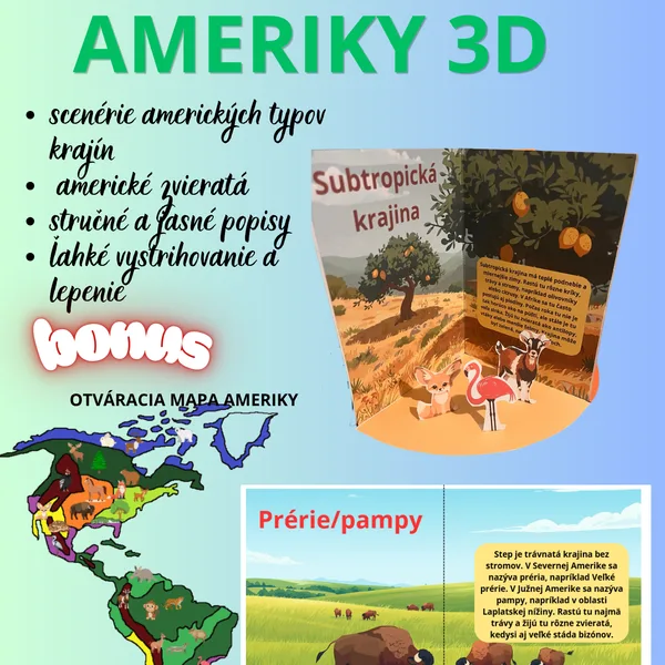 Typy krajín Ameriky - 3D model