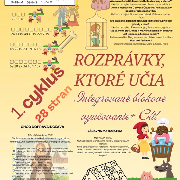 Rozprávky, ktoré učia- Integrované blokové vyučovanie+ CLIL
