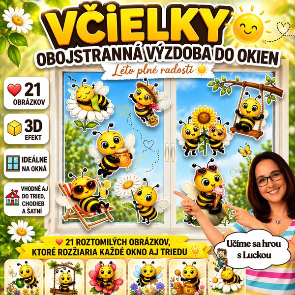 Včely – obojstranná výzdoba nielen do okien