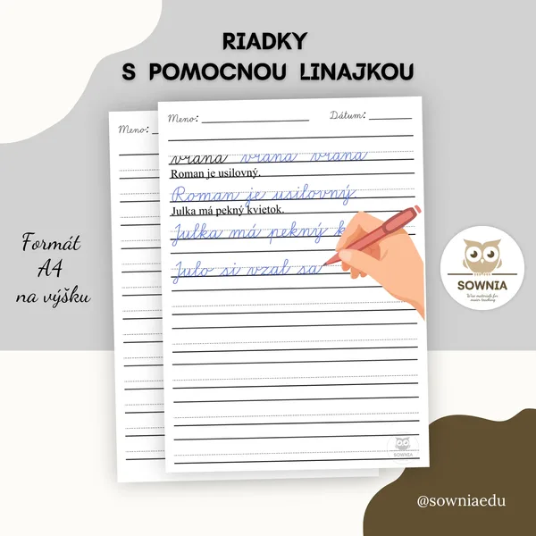 Riadky s pomocnou linajkou