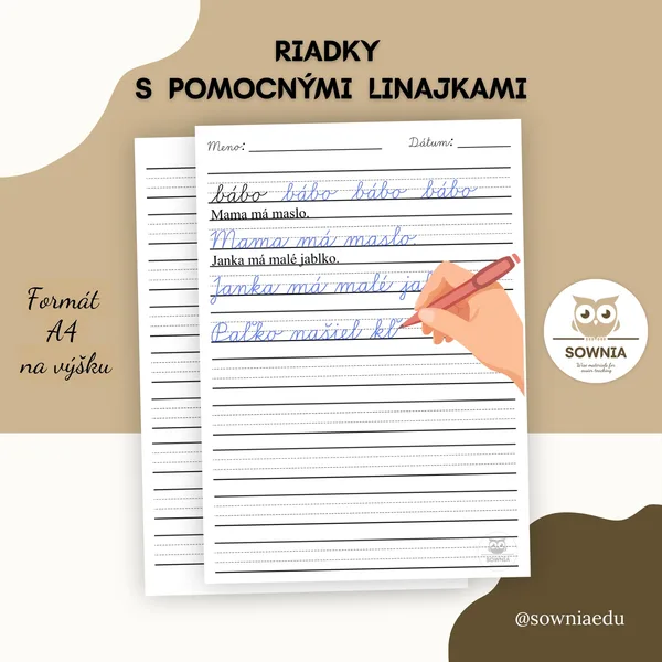 Riadky s pomocnými linajkami