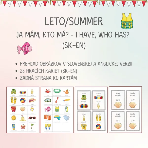Ja mám, kto má? – leto (28 kartičiek, slovenská a anglická verzia)