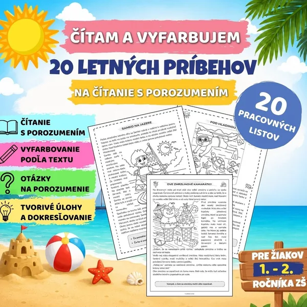 Čítam a vyfarbujem - 20 letných príbehov na čítanie s porozumením