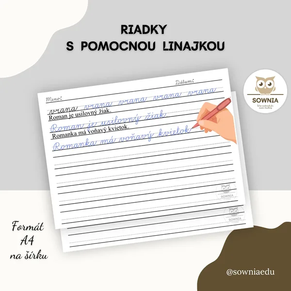 Riadky s pomocnou linajkou