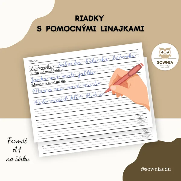Riadky s pomocnými linajkami