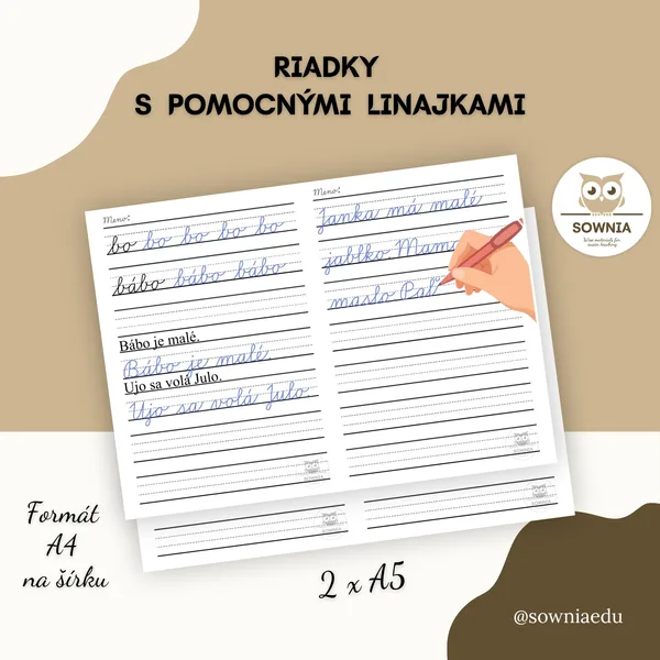 Riadky s pomocnými linajkami 