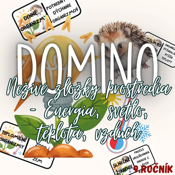 Domino - Neživé zložky prostredia - Energia, svetlo, teplota, vzduch