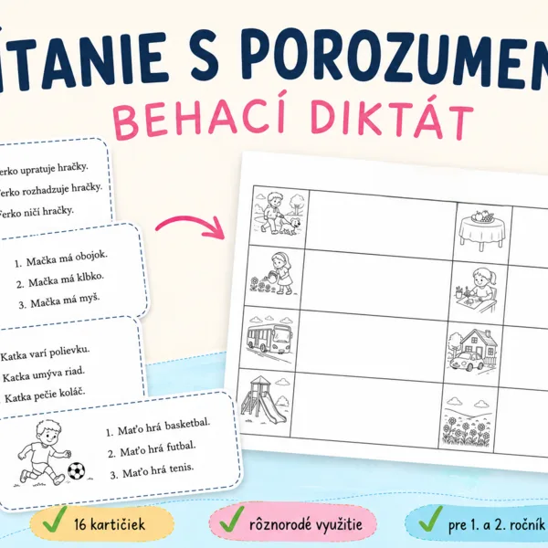Čítanie s porozumením - behací diktát 