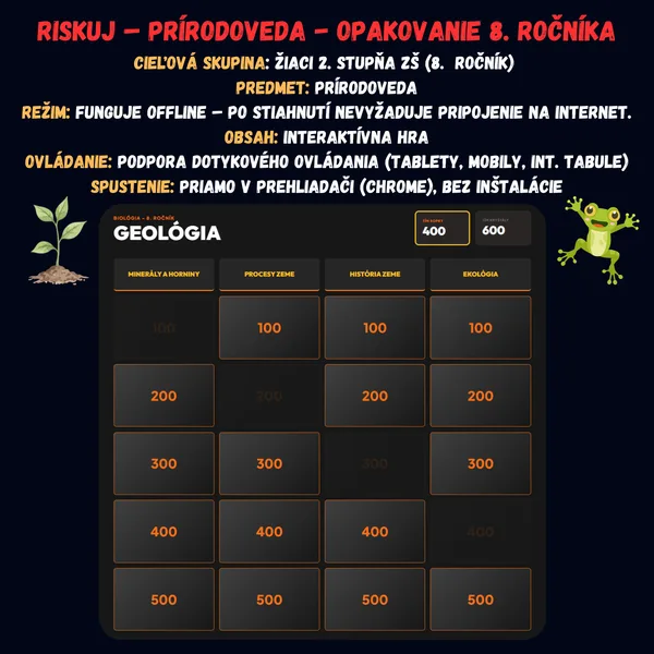 Riskuj! – Prírodopis – Opakovanie 8. ročníka