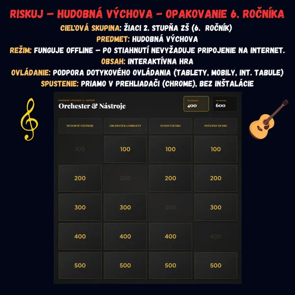 Riskuj - Hudební výchova - Opakování 6. ročníku