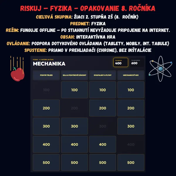 Riskuj – Fyzika – Opakovanie 8. ročníka