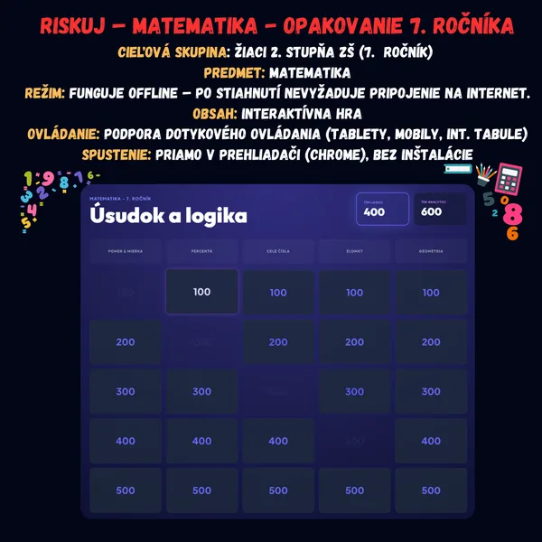 Riskuj! - Matematika - Opakovanie 7. ročníka