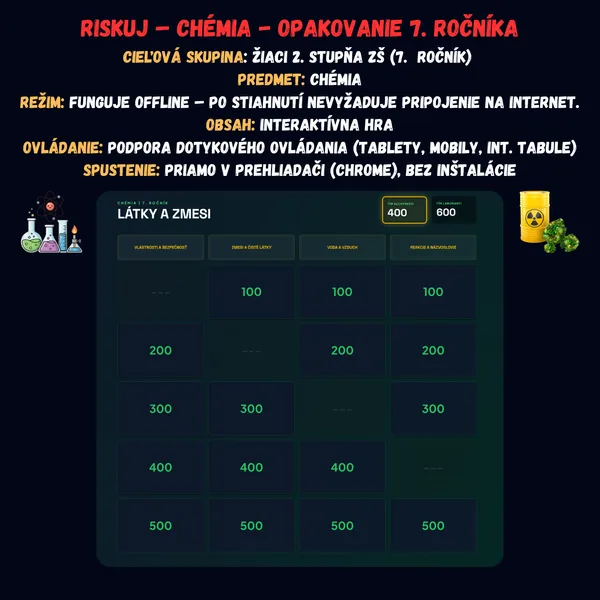 Riskuj! - Chémia - Opakovanie 7. ročníka