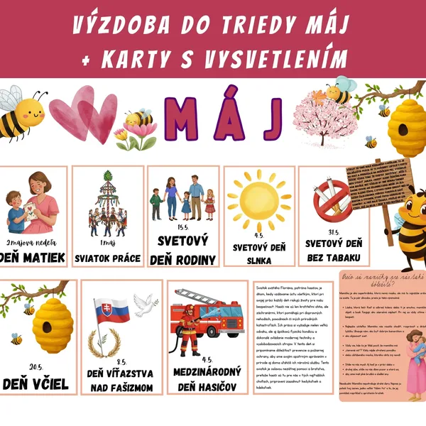 Výzdoba triedy MÁJ + kartičky