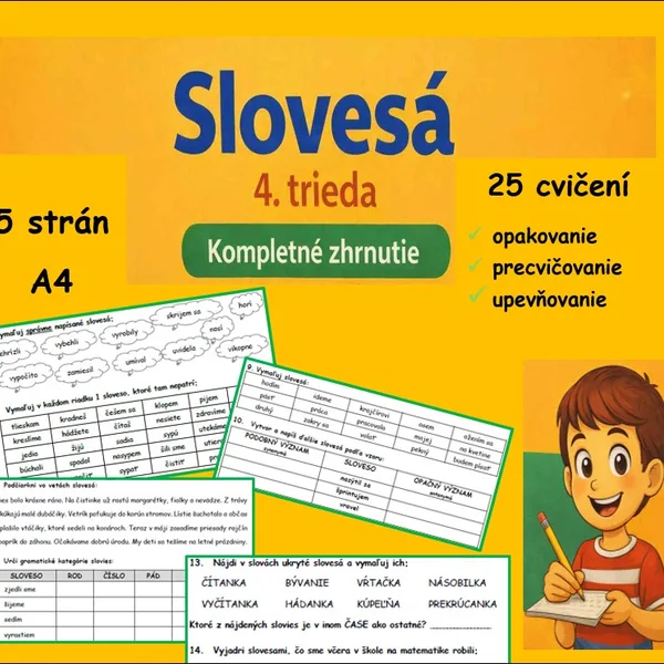 Slovesá - opakovanie, utvrdzovanie učiva