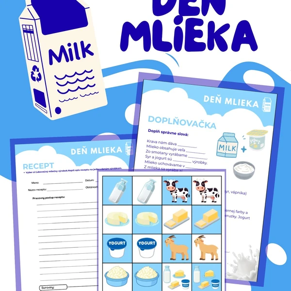 Deň mlieka - súbor aktivít 