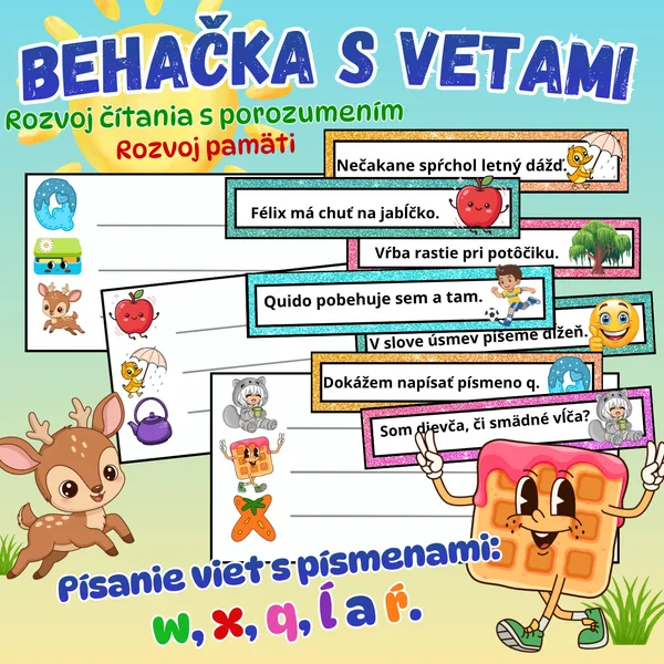 Behačka s vetami - písmená W, X, Q, Ŕ a Ĺ