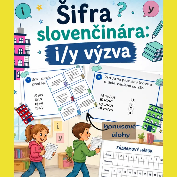Šifra slovenčinára/ vybrané slová, opakovanie, gramatika, šifra, behací diktát, behacie úlohy 
