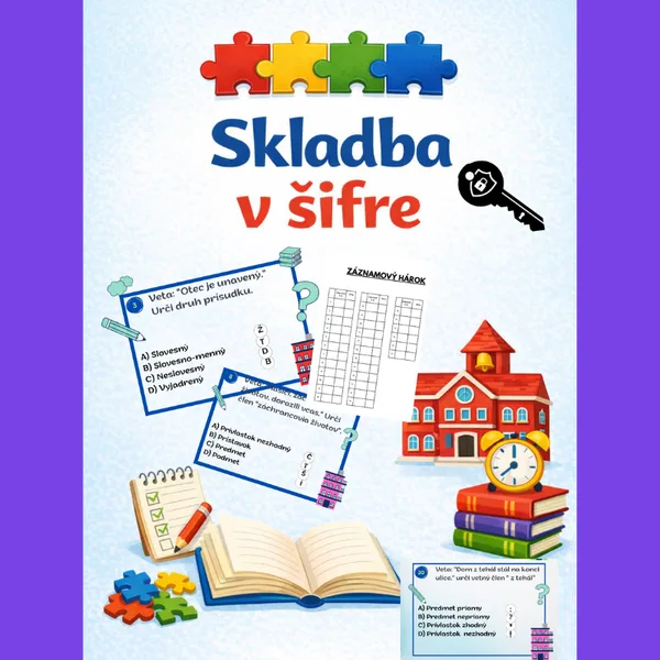 Skladba v šifre/ syntax, hlavné a vedľajšie, rozvíjacie vetné členy, šifra, kód, behacie úlohy