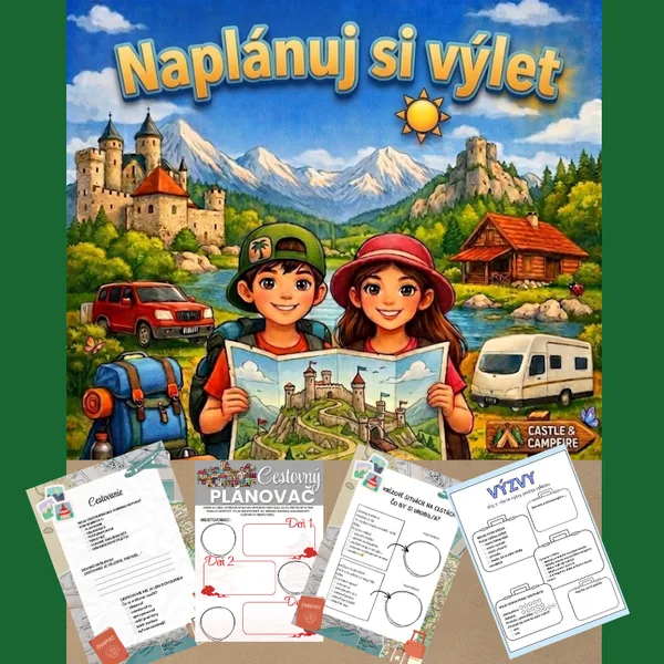 Navrhni svoj výlet/ plánovanie, cesta, dovolenka, výlet, itinerár, čo si zabaliť, počasie, aktivity, rozpočet