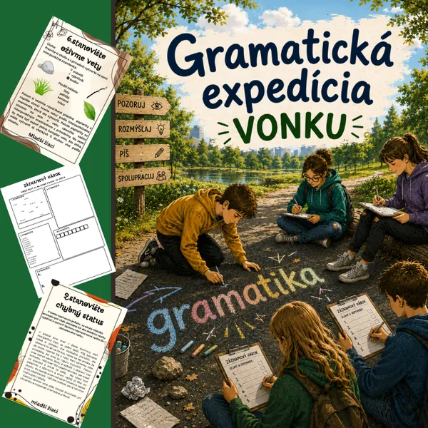 Gramatická expedícia- gramatika vonku/ opakovanie, príroda, šifry, hravé úlohy, diferencované úlohy