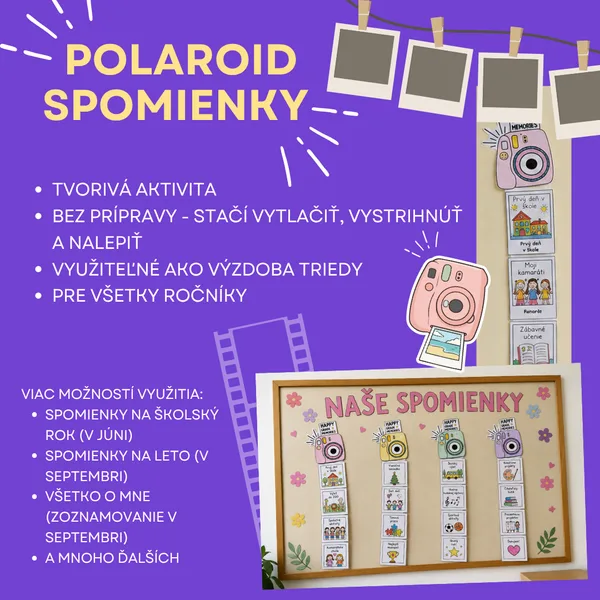 Polaroid spomienky - nástenka