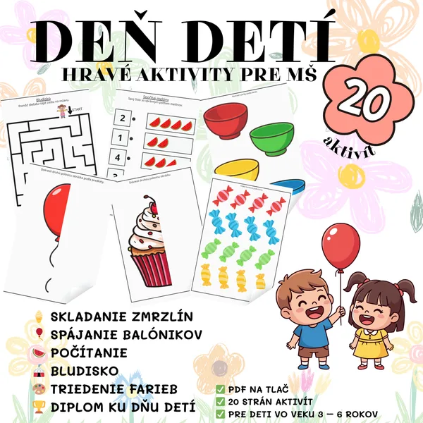 Deň detí – Hravé aktivity pre MŠ (20 strán)
