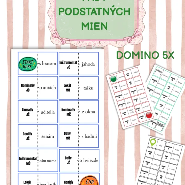 Pády podstatných mien- domino