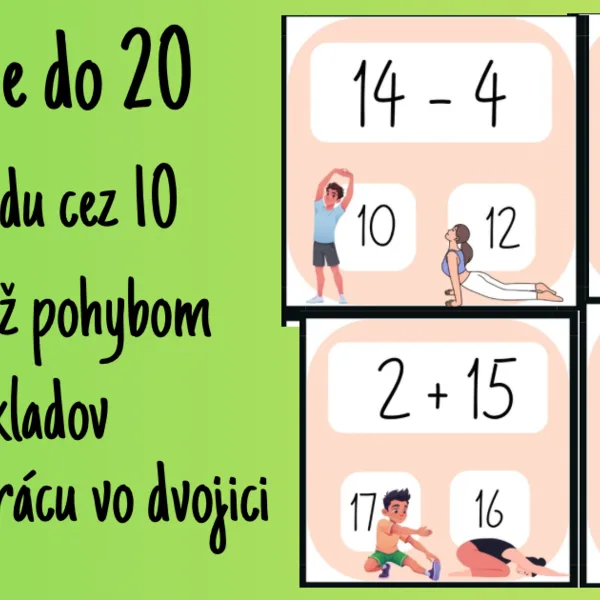 Počítanie do 20 - výsledok ukáž pohybom