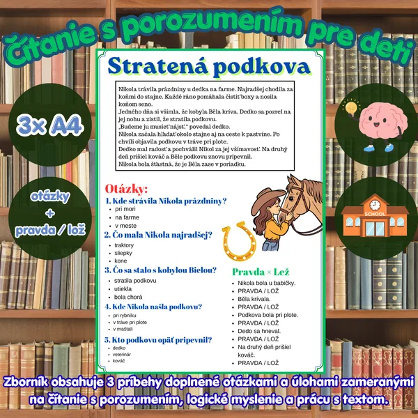 Čítanie s porozumením 2 – pre deti | 3× A4