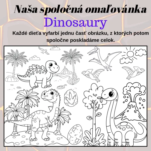 Dinosaury – veľká spoločná omaľovánka (2, 8 a 18 dielov)