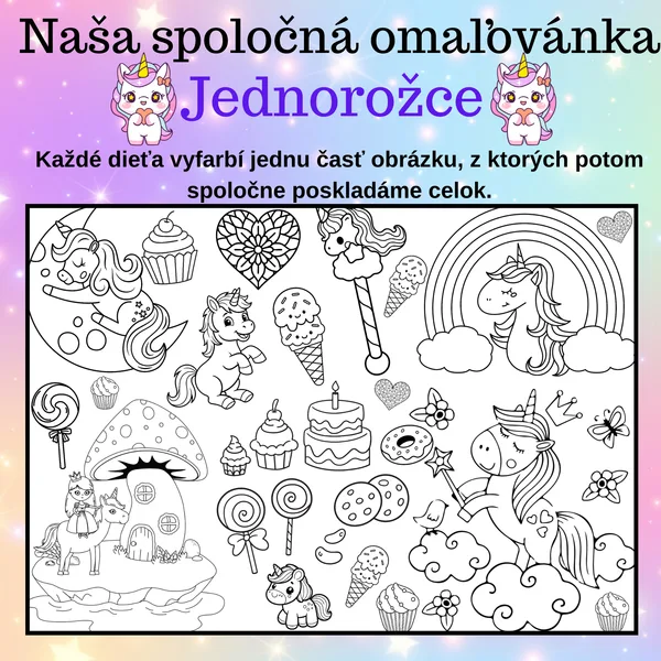 Mega omaľovánky – Jednorožce | 2, 8 a 18 častí